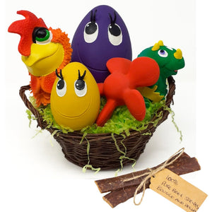 Hamper Basket Pet Toys Gift - Medium & Large | Natural Rubber Toys