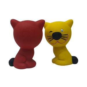 Red & Yellow Kitten 2-Pack - Natural Rubber Toys