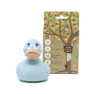 Rubber Duck in pale blue, fully moulded - Natural Rubber Toys