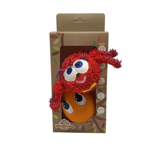 XL OVO Egg Orange & Red Spider 2-Set - Natural Rubber Toys